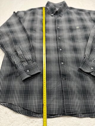 Camisa Lacoste cuadros gris y negro