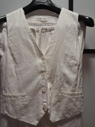 Conjunto chaleco y pantalón blanco