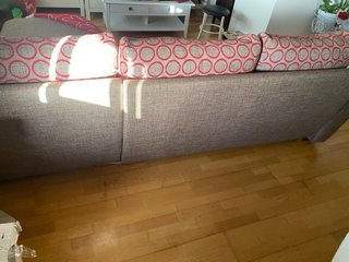 Sofá Chaise Longue Gris y Rojo