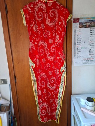 Vestito cinese tradizionale rosso taglia M