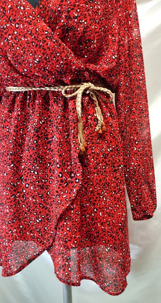 Vestito Donna rosso abito Only + cinturina ANNI 80