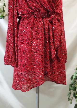 Vestito Donna rosso abito Only + cinturina ANNI 80