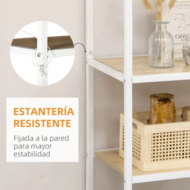 Estantería Acero y Madera 83x34x180cm
