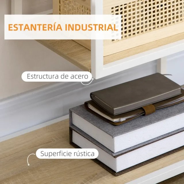 Estantería Acero y Madera 83x34x180cm