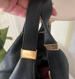 Bolso Furla Negro Piel Grande Hobo Shopper