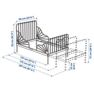 Cama IKEA blanca con somier y armario