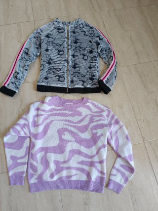 Conjunto 2 Suéteres Niña Morado y Blanco T 10 años