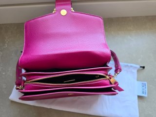 Borsa a tracolla Versace Jeans Couture fucsia con fibbia dorata