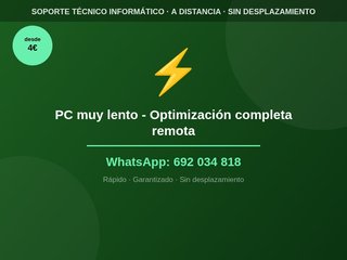 PC muy lento - Optimización completa remota