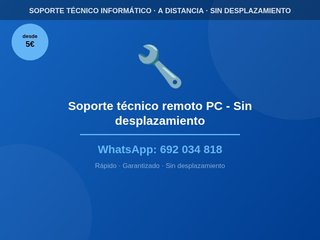 Soporte técnico remoto PC - Sin desplazamiento