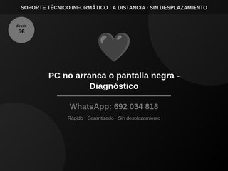 PC no arranca o pantalla negra - Diagnóstico