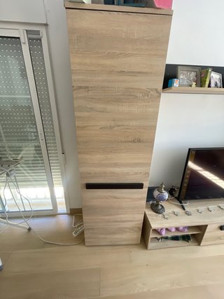 Mueble TV madera y cristal
