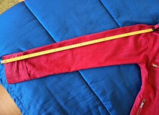 Cazadora vaquera roja ajustada vintage S