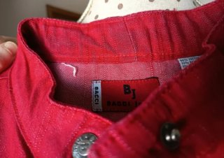Cazadora vaquera roja ajustada vintage S