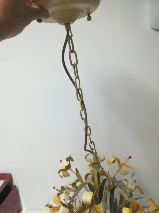 Lámpara de techo floral metal
