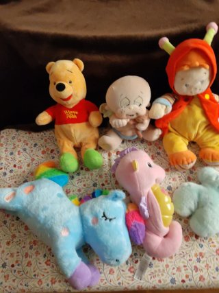 Lote Peluches Bebé: Winnie Pooh, Unicornio, Hipoca