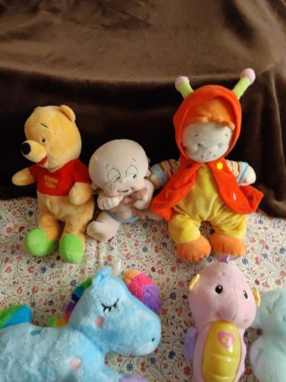 Lote Peluches Bebé: Winnie Pooh, Unicornio, Hipoca