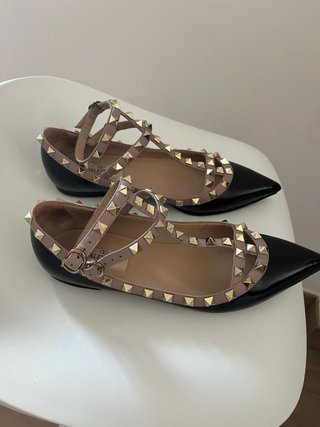 Bailarinas Valentino Negro y Dorado