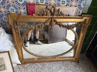 Espejo Antiguo Estilo Rococó Barroco Dorado