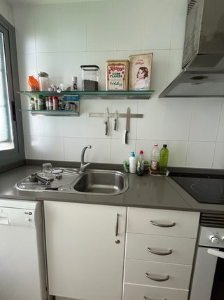 Muebles Cocina Armarios Blancos Encimera Gris