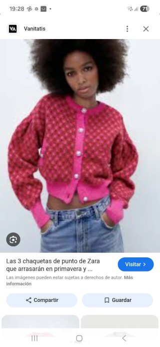 Chaqueta corta Zara rosa/rojo Talla M