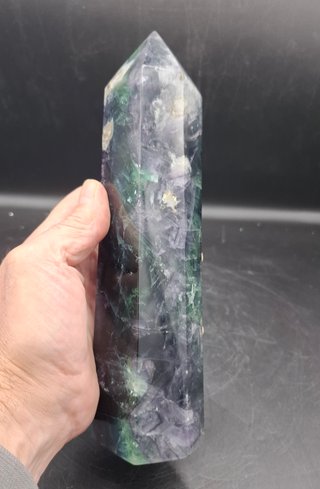 Prisma de Fluorita tallado a mano para Meditación