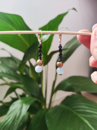 Pendientes Macramé con Piedras Naturales