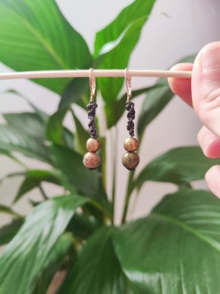 Pendientes Macramé con Piedras Naturales