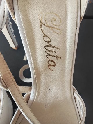 Sandalias Lolita Blancas Pedrería Talla 37