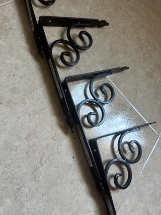 4 Soportes Decorativos Metal Negro