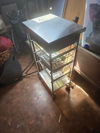 Carrito Cocina Acero Inoxidable Madera