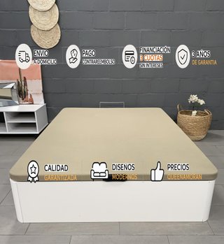 Canapé abatible de madera color blanco