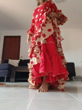 Traje de Flamenca MARICRUZ + Mantoncillo + Enagua