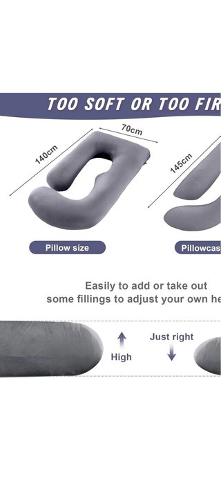 Almohada Embarazo U Gris Beige