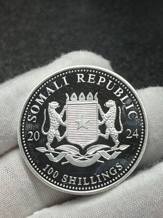 Moneda Plata Elefante Africano 2024 1 oz Ag 999.9