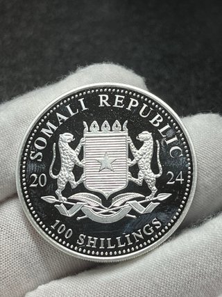 Moneda Plata Elefante Africano 2024 1 oz Ag 999.9