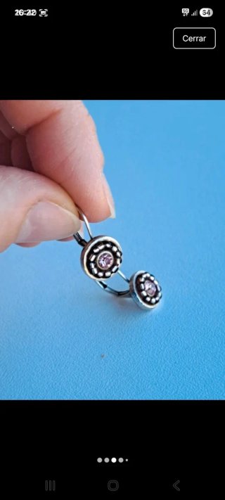 Pendientes con piedra lila y plata