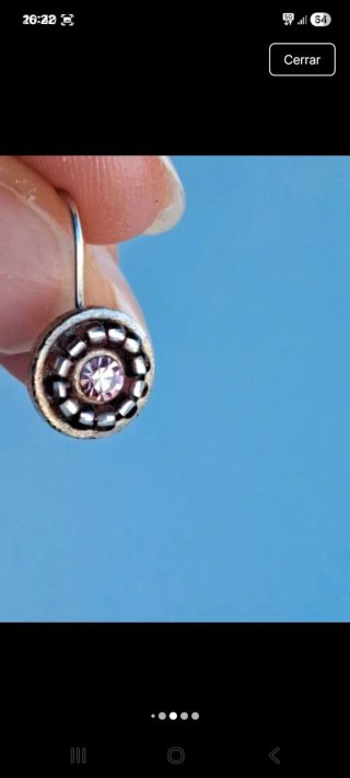 Pendientes con piedra lila y plata