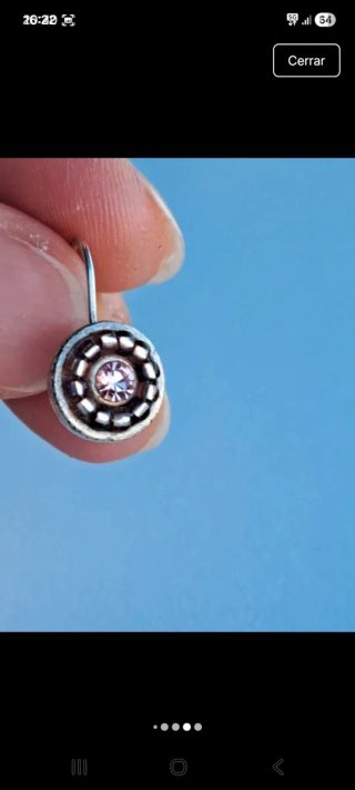 Pendientes con piedra lila y plata