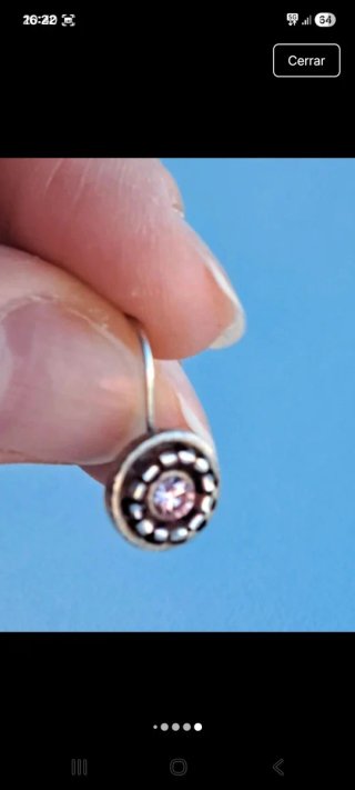 Pendientes con piedra lila y plata