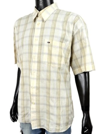 Camicia Tommy Hilfiger Uomo XXL Beige Quadri