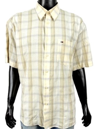 Camicia Tommy Hilfiger Uomo XXL Beige Quadri