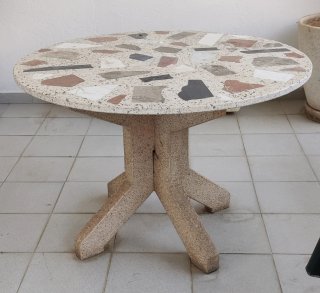 Tavolo rotondo in pietra stile mosaico