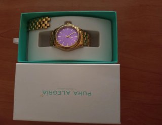 Reloj Pura Alegría Dorado y Morado