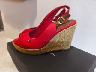 Sandalias cuña Tommy Hilfiger rojas