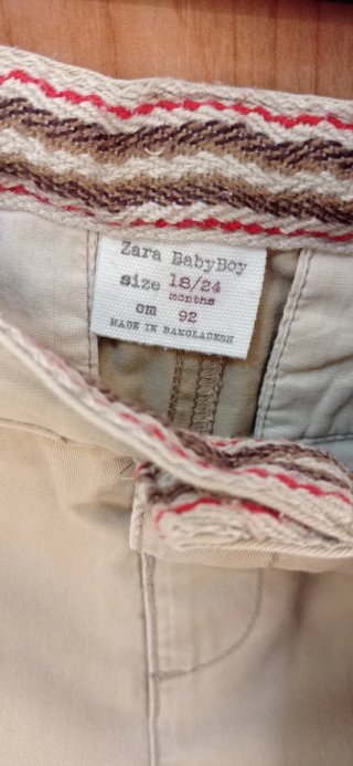 pantalones niños talla 18/24/meses la marca Zara