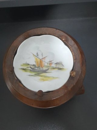 Posacenere Etnico Vintage Legno Teak