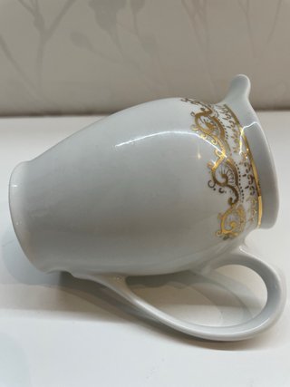 Lechera Porcelana Santa Clara Vintage Dorada