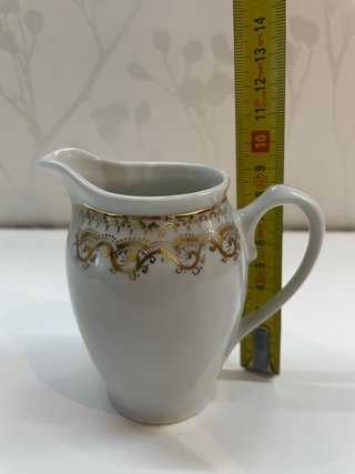 Lechera Porcelana Santa Clara Vintage Dorada