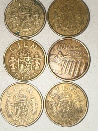 Lote de 6 monedas 100 pesetas Juan Carlos I